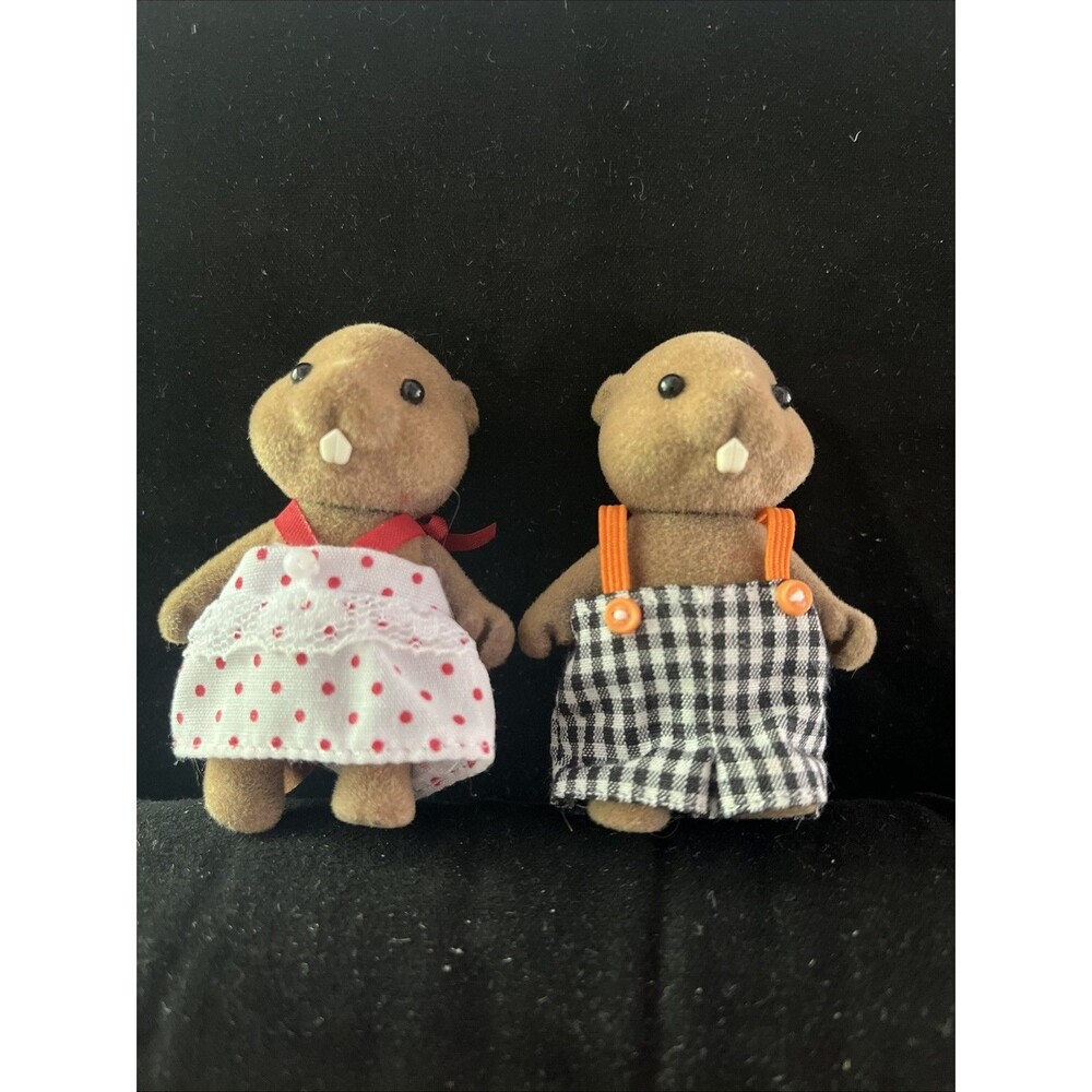 Sylvanian Calico Critters Vintage Beaver Siblings / Brother / Sister